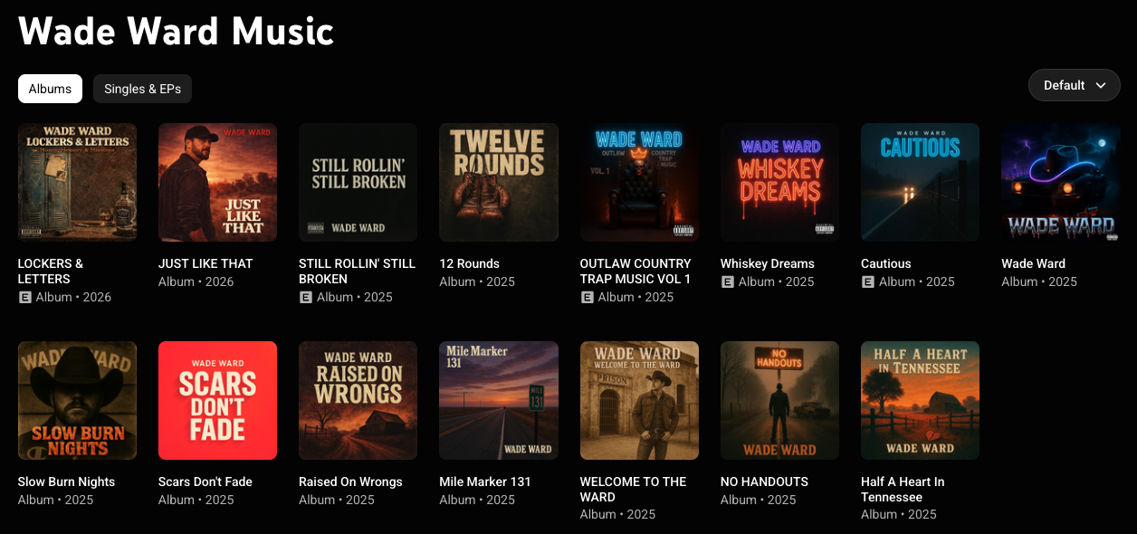 Wade Ward Music album covers
